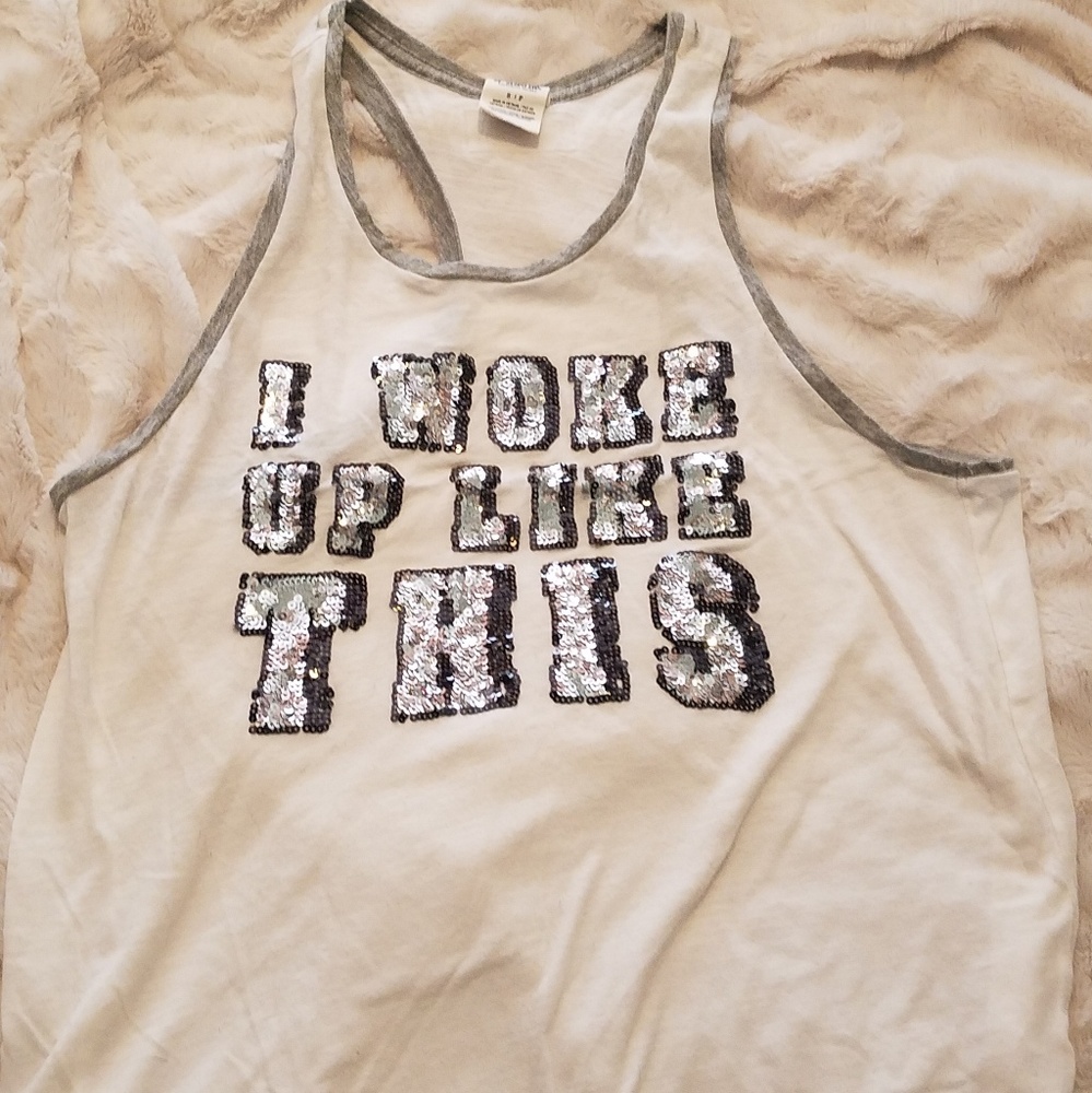 PINK glittery tank top